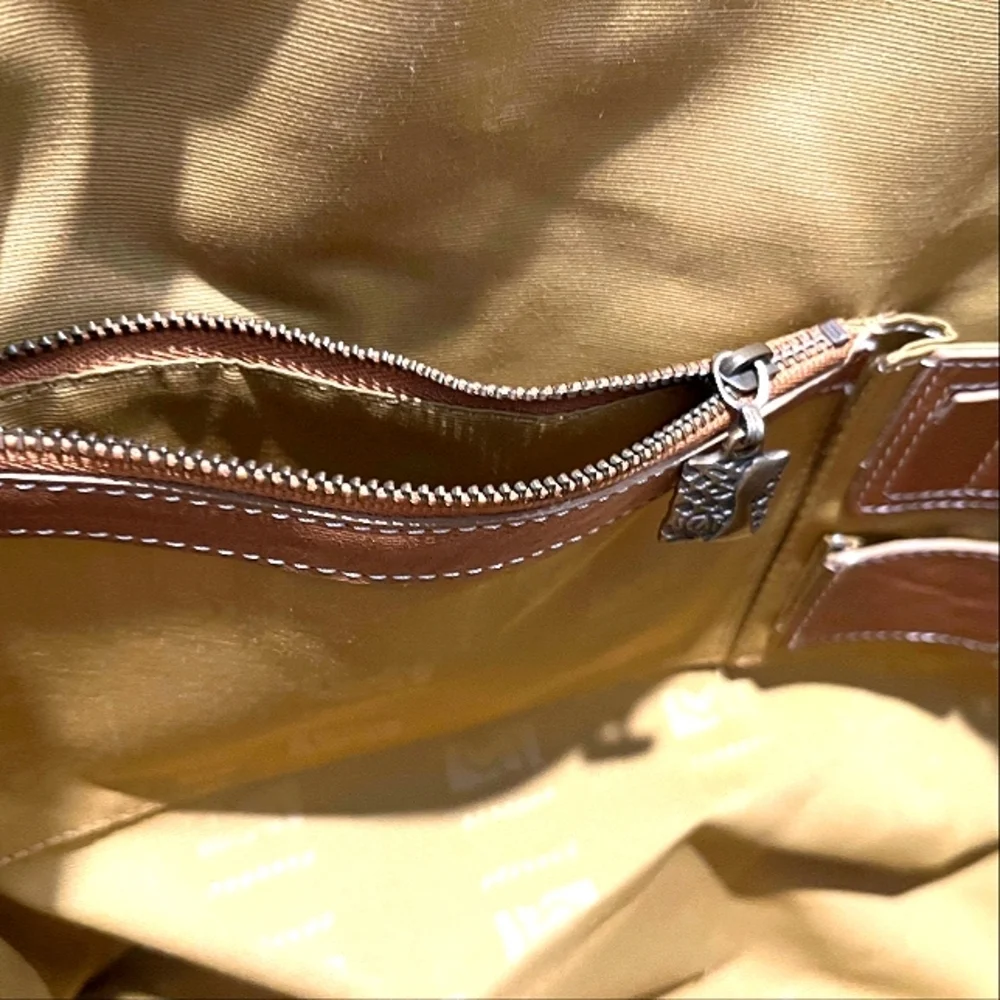 Rare SKAP Handbag with Camel Brown Leather & Tan Animal Print Fabric NWOT